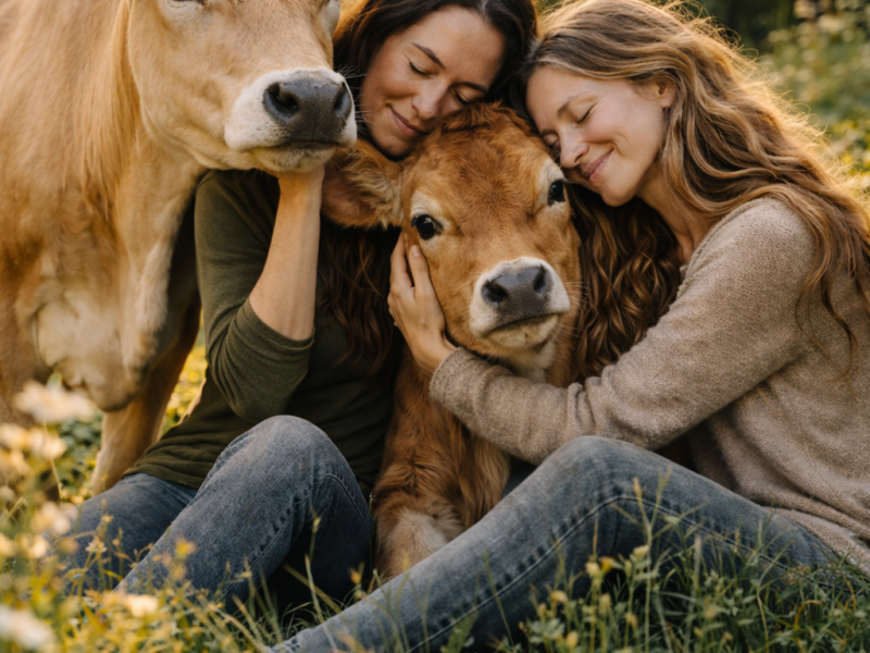 Cow connection and massage therapy